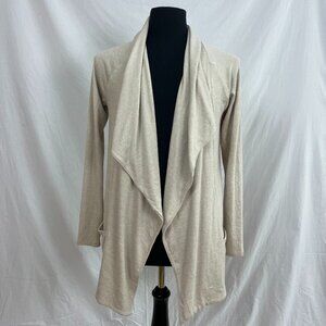 Banana Republic Tan Brown Draped Ruffle Flowy Cardigan with Pockets Size S